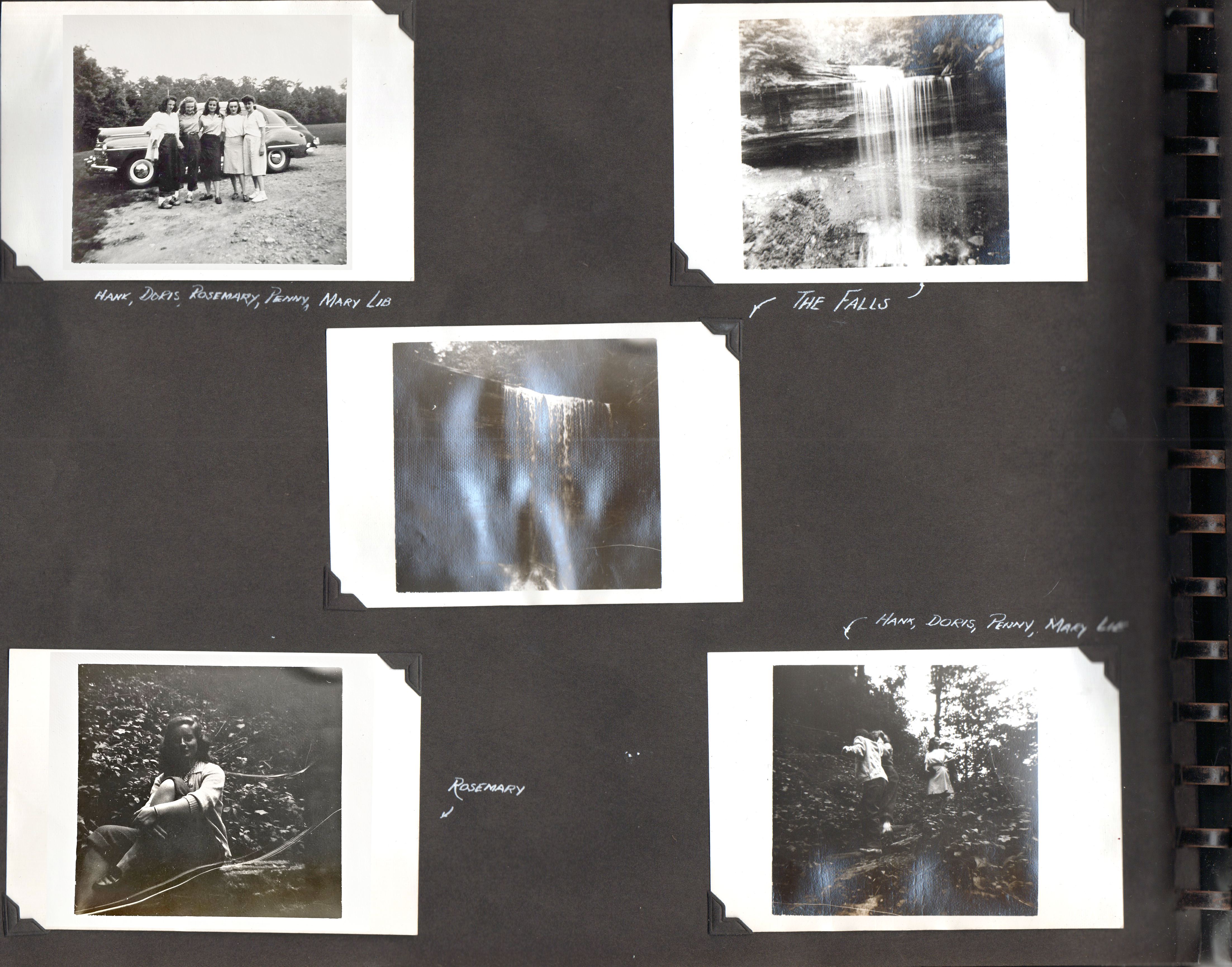 Hank, Doris, Rosemary, Penny, Mary Lib. The Falls. Rosemary. Hank, Doris, Penny, Mary Lib