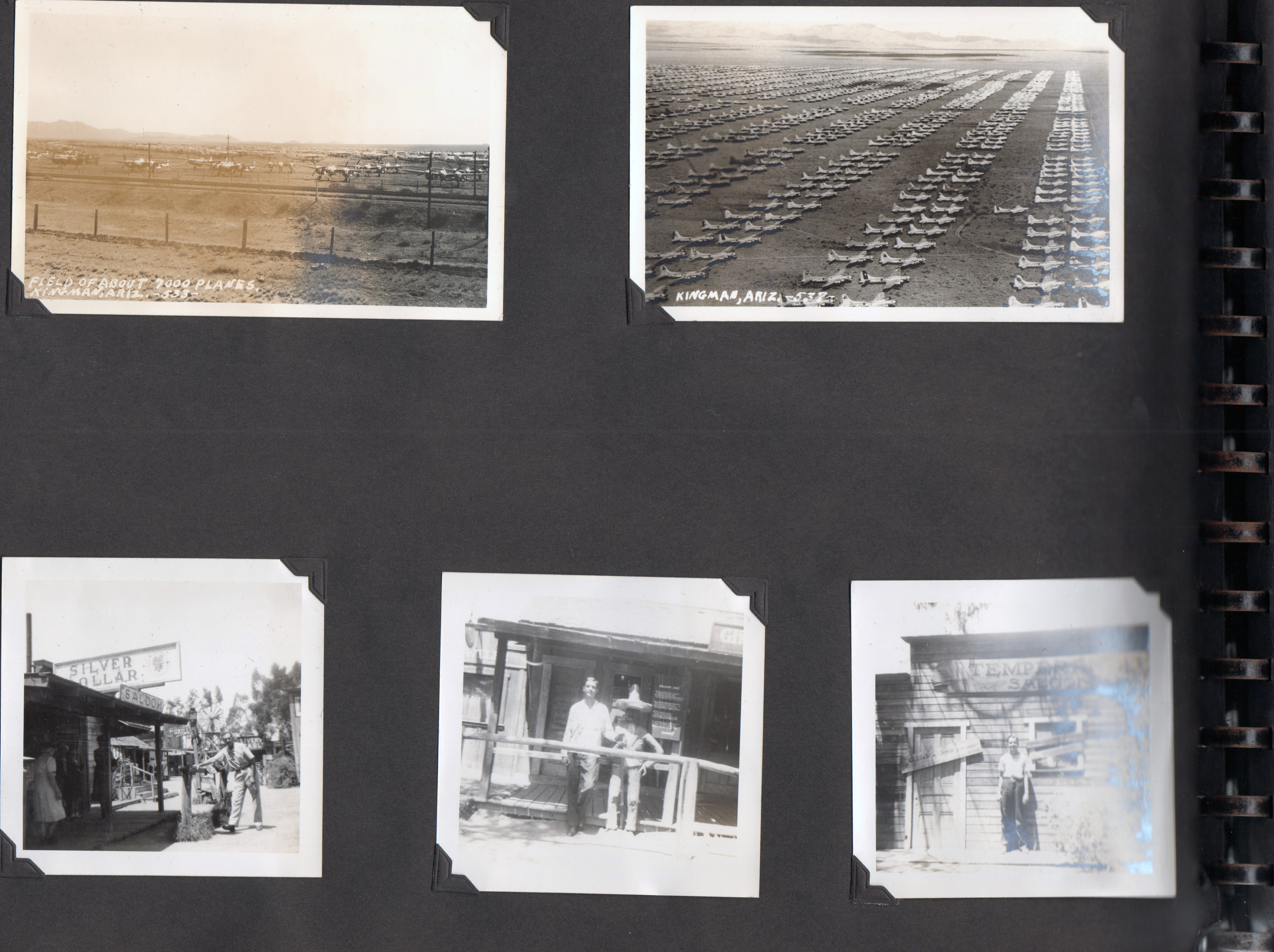 postcards - Kingman Arizona air field. (Knott's Berry Farm. Girstle. John. Glen)