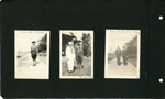 Girstle in WWI uniform standing in road. With sailor. John E (dad) and Girstle Hague standing in road.