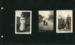 Mary Abagill Hague Sutton (John Ellsworth's sister). Mary's children May 17 1917 - Shelby and Kenneth standing in road. Mary, Shelby, Kenneth and Walter Sutton,