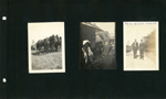 Probably John E Hague with Team of horses. Cows. and with son Girstle standing in road.