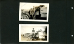 Girstle sitting on truck. Russell sitting on truck. 