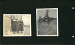 Glenrose Pratt, Edna, Lora Pusey. Looks like Lora in the roots of a tree.