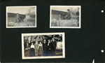 Edith or Edna at river, iron bridge. family standing in front of house.