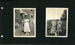 Edith and Edna in matching outfits and brooms