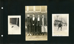 dog by barn. Edith and Edna - Seniors 177? Girstle poised to ice skate at home place on 96th Street