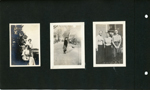 Edna or Edith standing in snowy road. Boy with camera.