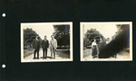 Russell Roberts and Girstle Hague standing in road. Edna, Russell, Edith