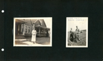 Edith in from of a house. Chas. Smith and Girstle Hague working in field.
