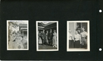 Edith and Edna with boys by a house. Girstle. 