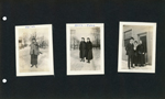 Edith in snowy yard. Edith and Edna standing in road in snow. Mr Roche? Mrs Horner, Eloise Melaire?