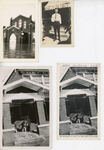 loose photos - Main Street Church - Feb 2, 1937 - New Albany flood. (Back says - Nitha, Edna, Girstle, Dad). unknown man. Parsonage at Main Street Church. New Albany during the flood. postcard - 512 Refugees on porch of Methodist Parsonage (cows).