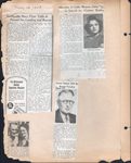 newspaper clipping - 1943 - Shelbyville Naval Flyer - Earl Spaulding son of Edith and AJ. newspaper clipping - Wawasee - Rita Niesse, daughter of Vogue's Carl Niesse - 8 swept away. newspaper clipping - James Eastes obit. newspaper clipping - Hadleys 50th.