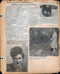 newspaper clipping - Farmers rain delay - Jesse Roberts. newspaper clipping - Edythe Willard to be married 1948. newspaper clipping - Pig tomato. newspaper clipping - Mrs Wilkinson raking.
