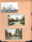 postcard 1909 Start of the balloon race, Chicago July 4 1908.  postcard Woodruff Place, Indianapolis, Ind 10079. postcard Fountains in Woodruff Place, Indianapolis, Ind
