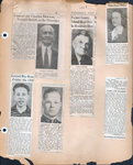 1943 - newspaper clipping - Charles Dawson obit. newspaper clipping - Lee Swails obit. newspaper clipping - Barbara Sue Beldon, School 80, wins piano solo.  newspaper clipping - BRHS football. newspaper clipping - Billy Wadsworth injured. newspaper clipping - Midshipman Robert Newby - BRHS.