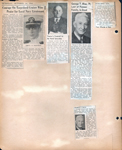 newspaper clipping - Lt JS McAnally from BRHS wins praise. newspaper clipping - Rev Everett Earl Jones obit. newspaper clipping - George Blue pioneer obit. 