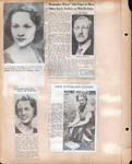 newspaper clipping - Sue Stackhouse to wed Walter Myers. newspaper clipping - Silas H Johnson 90th. newspaper clipping - Frances Brumit Butler Delta Gamma cornerstone. newspaper clipping - Mrs Charles Dawson finds 35 4-leaf clovers at 2028 E 62nd St.
