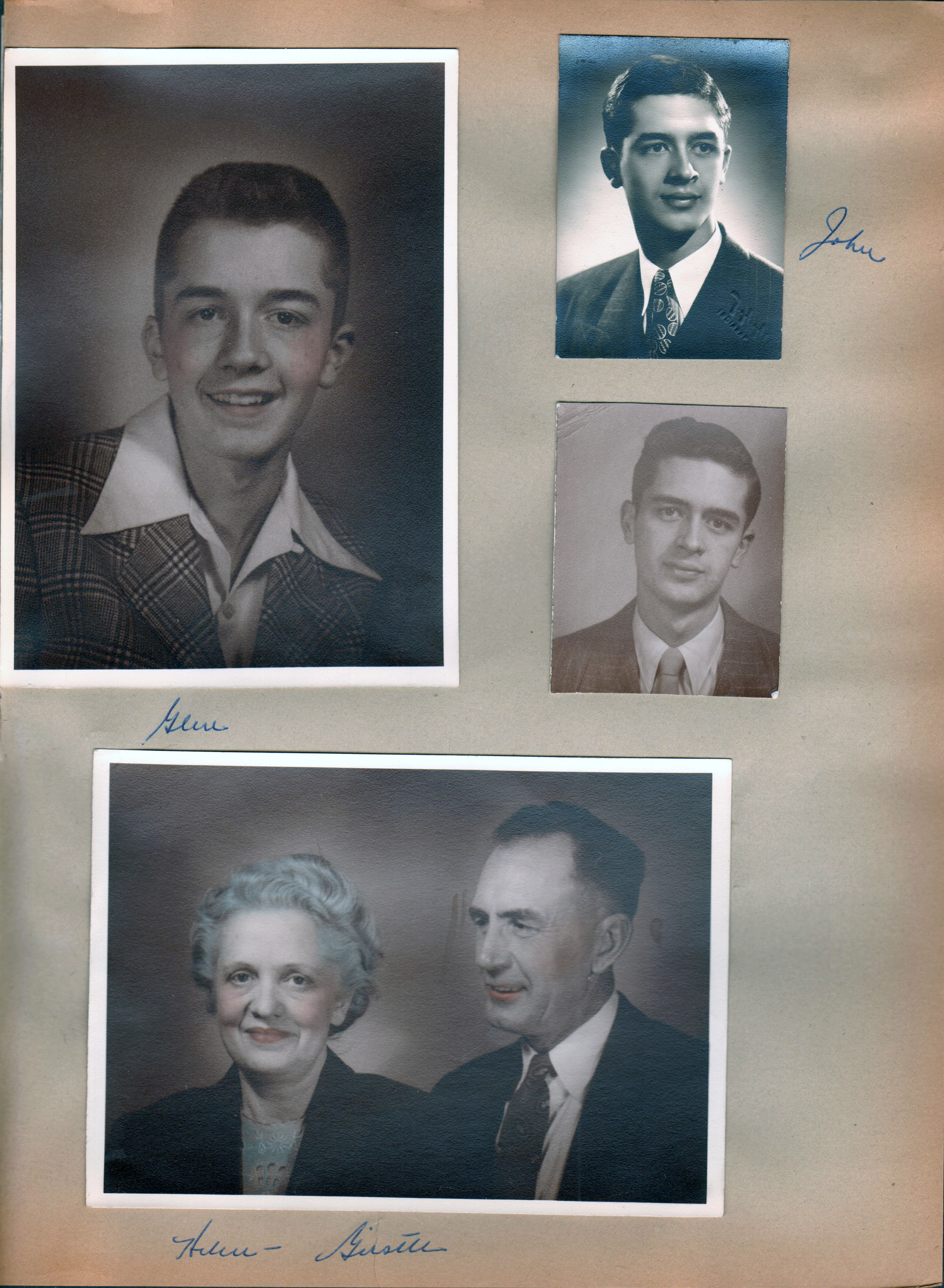 portraits - Glen, John D. Helen & Girstle (hand colored)