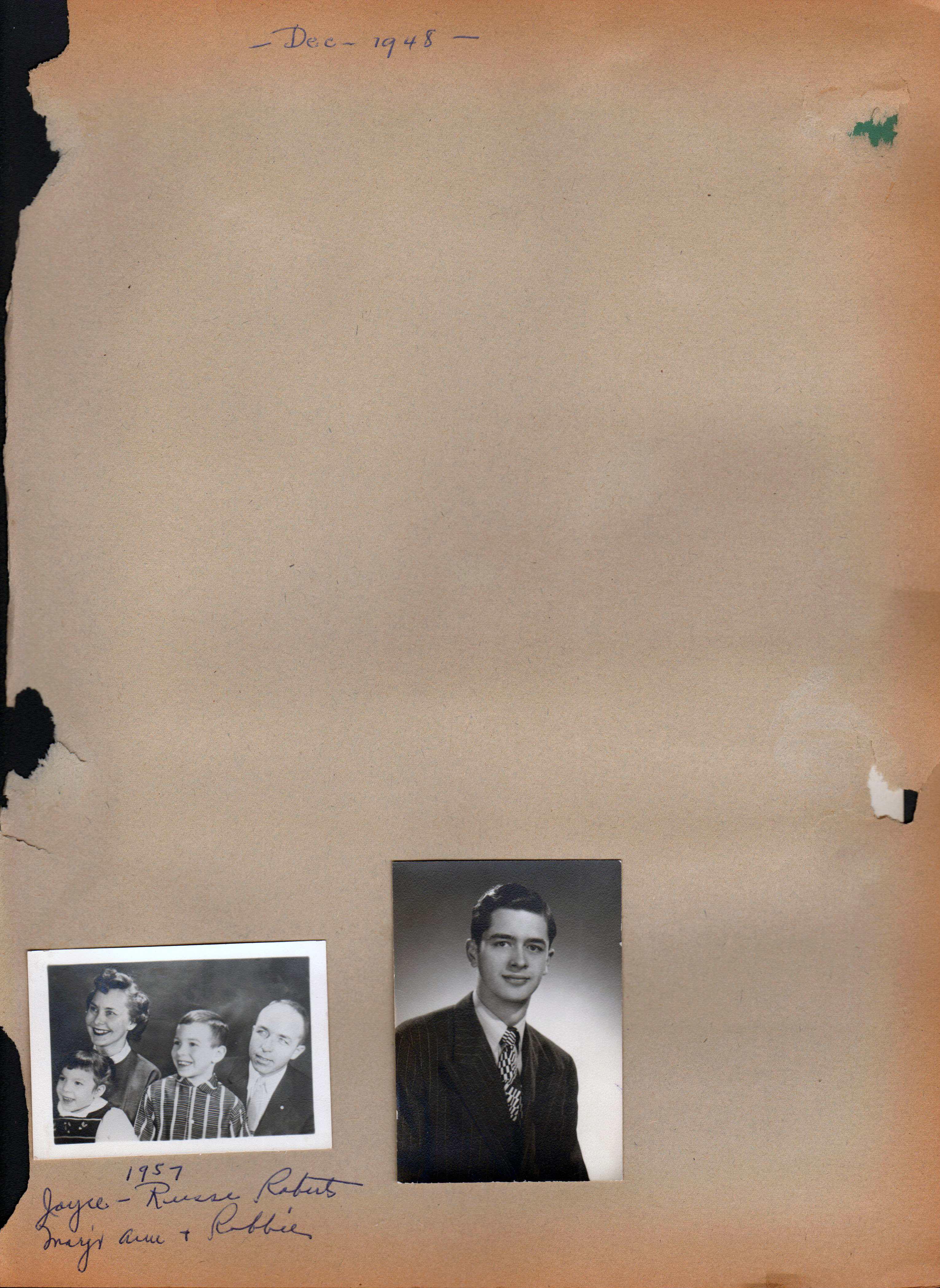1957 - Joyce - Russ Roberts - Margret Ann + Robbie. John D. Hague (around 1950)