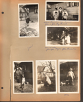 6122 behind 6122 Carrollton John with Fire Fly sled (block over cistern cover). St back of house - Albert Randall, Cac, Russie, John and John Jay Randall. May 15, 1932 - John E Hague (grandpa) with John, Russie and Cac at 96th Street Hague house. John at sandbox  (6130 behind). John behind house with toy milk wagon. 