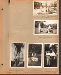 1932 - Cac, John and Joe Whicker with snowman at 6122 (6114 behind). Clarellen, Russie, Cac, John, Grandpa John E Hague on steps by door (likely 6170 Guilford). May 1932 - Edith, Edna, Russie, John and Cac in yard at 96th Street Hague house. john (2 years old) Girstle and Grandpa John E.