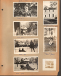 June 1934 - Glen and John on pony at a farm. March 1934 6122 at back door (basement door shut) John with Glen in highchair, Migg the dog. Girstle pulling John and Glen in sled in front yard (6115 across the street). Corydon, Indiana - old capitol building. John and Glen back yard by laundry on line. Nora Dawson in a kitchen at 6122.