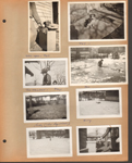 6122 -  December 1933 - Pat the dog in box by back door. Joe Whicker and Glen. Billy (the squirrel). On porch of 6114 with 6122 behind. Boy looking at frozen side yard (brick BBQ in back yard).