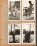 6122 front yard - John and Glen in Halloween costumes. John in suit. November 1939.