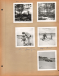 Big Star Lake - Baldwin, Michigan 1954 - House. Rosemary and Susan on beach. Car. Girstle.