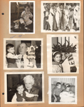 6122 - 1963 Alan with Christmas dollar. Alan and Girstle with Santa doll. Helen Hague. Men with fish (duplicate). Susan hanging stocking. Ed, Karen and Mary (duplicate)