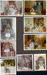 loose photos - birthdays at 8815 - 1968 & 1969 - Ed, Karen, Mary, Helen, Girstle, Alan, Susan, Curt, Nancy. Susan. Outside by gas pump