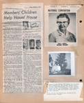newspaper clipping - Members' Children held 'Haunt' House. newspaper clipping - Fairy Harrell national president. newspaper clipping - Christmas tree family. newspaper clipping - Pulpit hanging in memory of Artie Patterson by Hagues.