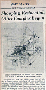 newspaper clipping - artist conception Keystone at the Crossing Bazaar