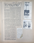 newspaper clipping - Southport HS grads - Karen. newspaper clipping - 8815 air mail mailbox. newspaper clipping - Becky Dawson - Fuss wedding. 