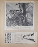 newspaper clipping - Lebanon car accident. newspaper clipping - Keystone at the Crossing ad - silo