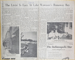 newspaper clipping - Livin' is Easy at Lake Wawasee's Runaway Bay.