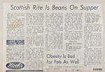 newspaper clipping - Scottish Rite bean soup