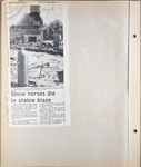 newspaper clipping - show horses die in stable blaze.