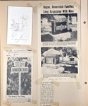 newspaper clipping - Dawson Blvd sign - Robert Dawson Shore Acres. newspaper clipping - Union Chapel - Hague Haverstick Families. newspaper clipping - Lois (Armantrout) Christena obit. Lavina Ross memorial card.