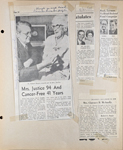 newspaper clipping - Mrs Justice 94 and cancer free. newspaper clipping - Hulls 50th. newspaper clipping - Brebeuf campaign. newspaper clipping - Francis McAnally obit.