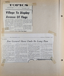 newspaper clipping - Broad Ripple Ave Post 312 flags. newspaper clipping - Jim Gerard show ends.