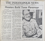 newspaper clipping - Hoosiers build Texas parsonage - Russell Kerr.