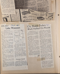newspaper clipping - Wawasee land prices. newspaper clipping - City halts house 82nd and Hague Road