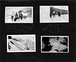 Our bunch on the hike / Bears, Martin Creamer, Mary Courtney, Mrs. Sylvester, Mr. Snyder, Mrs. Poole. Aunt Midget on the hike / Snow balls, Mary Courtney, Uncle Jess, Mother / Taken on hike of a mile up - Glacier - Rainier Natl Park / Up at ice caves