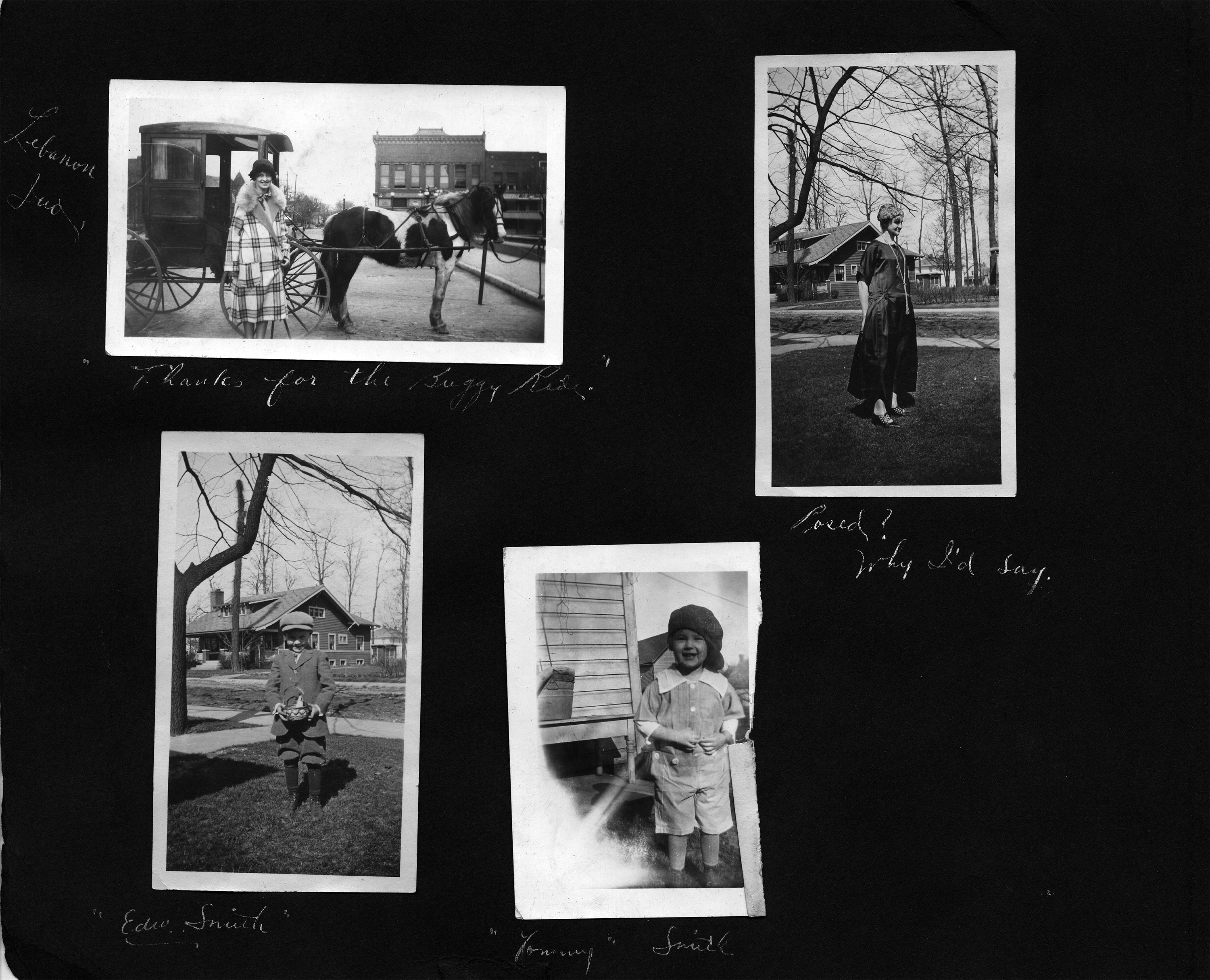 Lebanon, Ind. / Thanks for the buggy ride / Edie Smith (6122 Ashland - Carrollton) / Posed? Why I'd say  (6122) / Tommy Smith