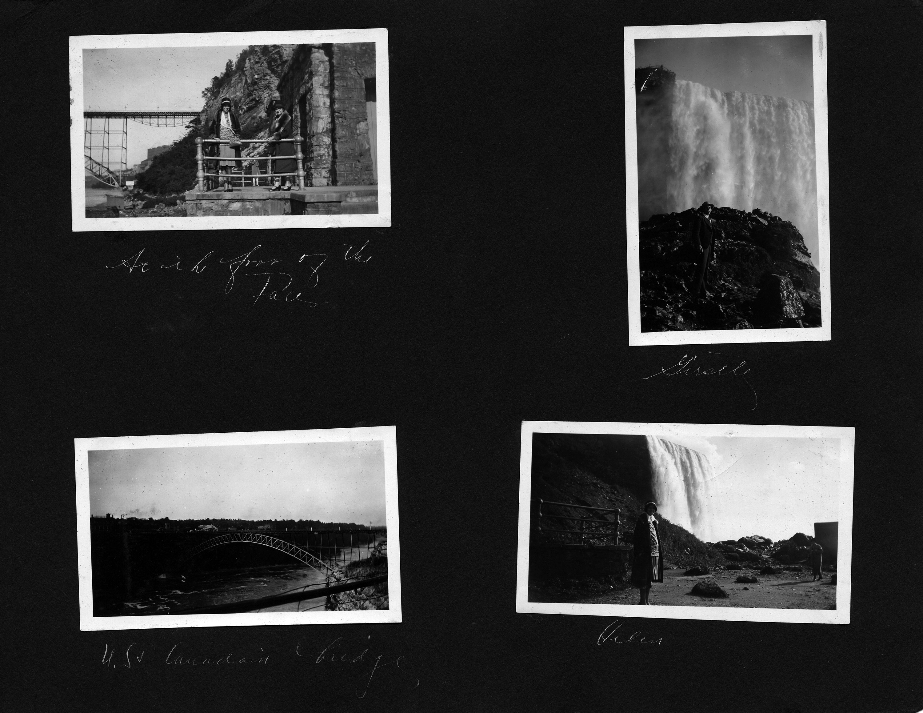 At the foot of the falls / Girstle / U.S. + Canadian bridge / Helen