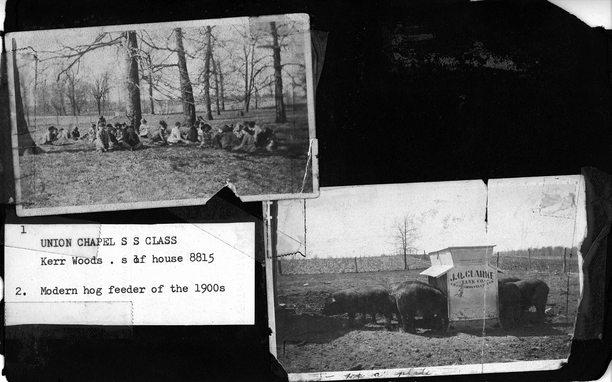 1 UNION CHAPEL S S CLASS. Kerr Woods s of house 8815 / 2 Modern hog feeder of the 1900s