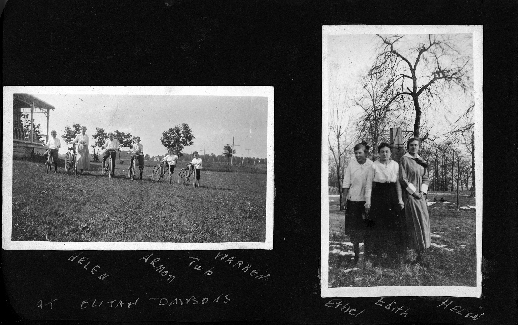 Helen, Armon, Tun, Warren at Elijah Dawson's / Ethel, Edith, Helen