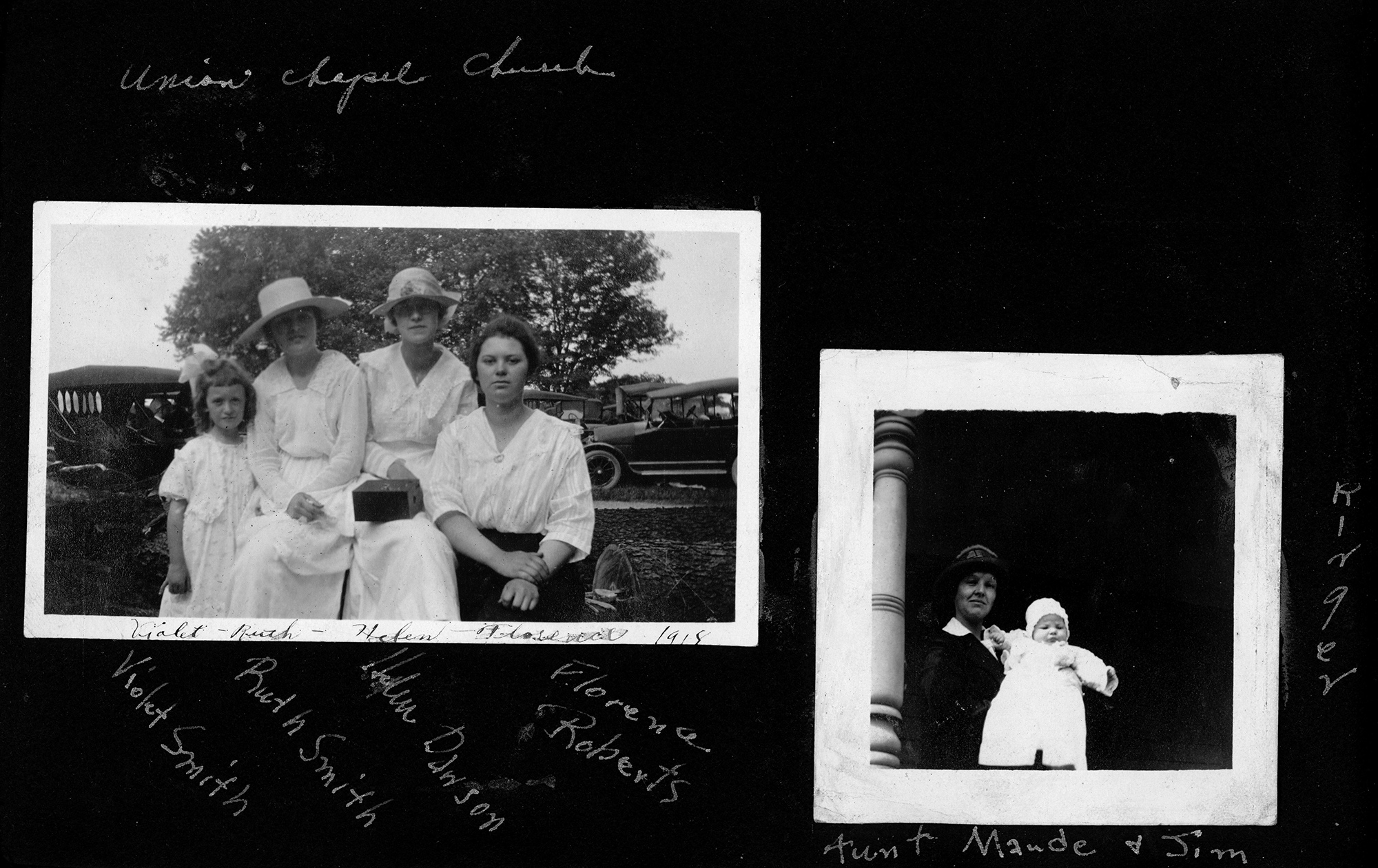 Union Chapel Church - Violet Smith, Ruth Smith, Helen Dawson, Florence Roberts 1918 / Aunt Maude + Jim Ringer